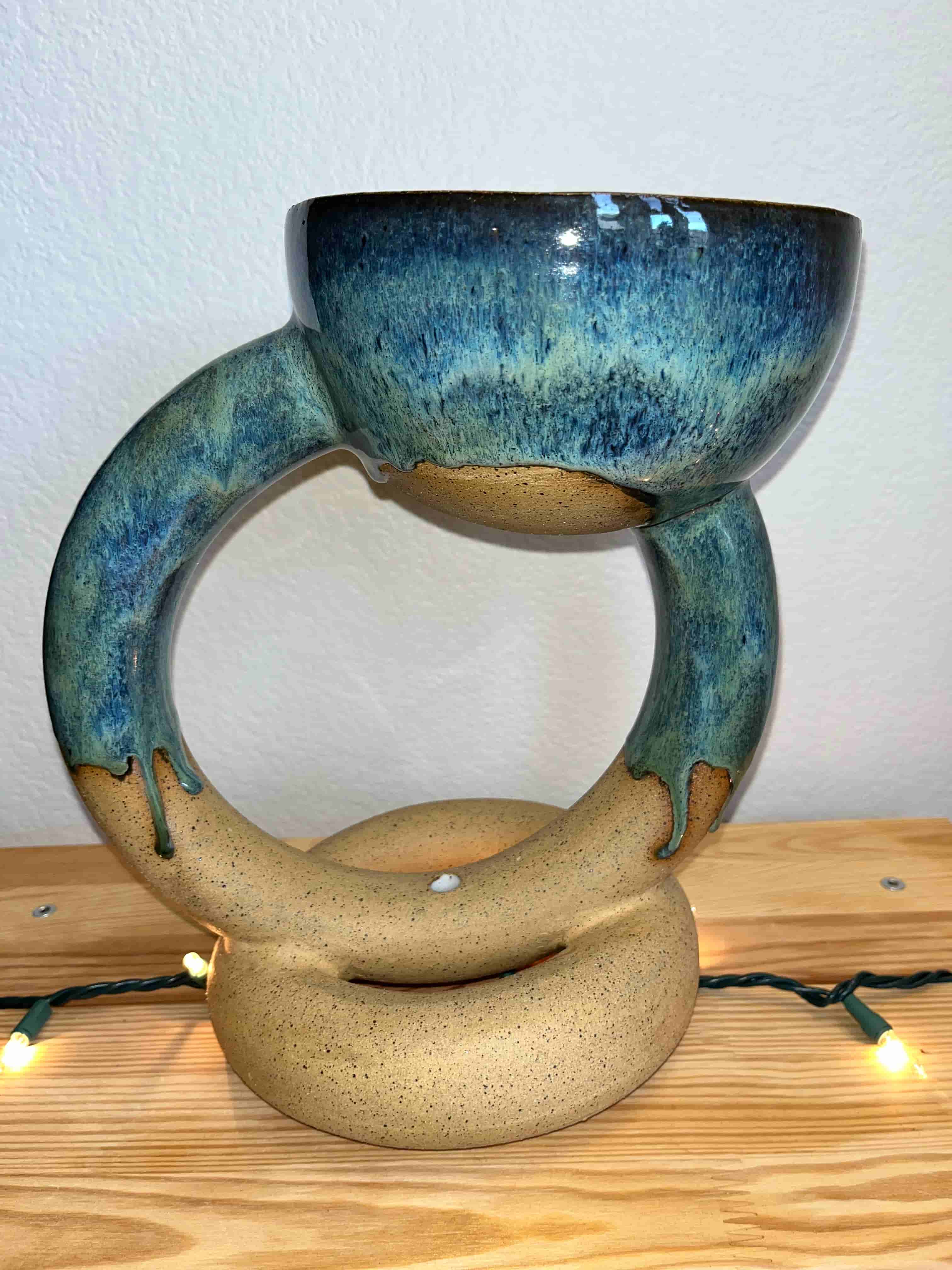 A donut-shaped planter.
