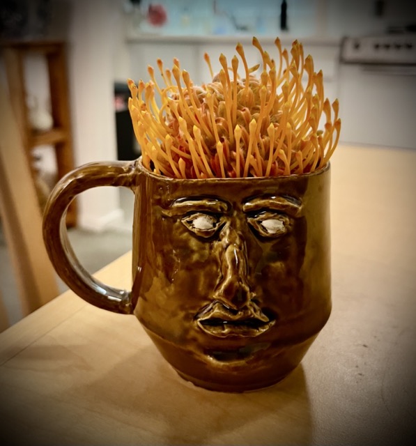 A bowl with fish and stripes