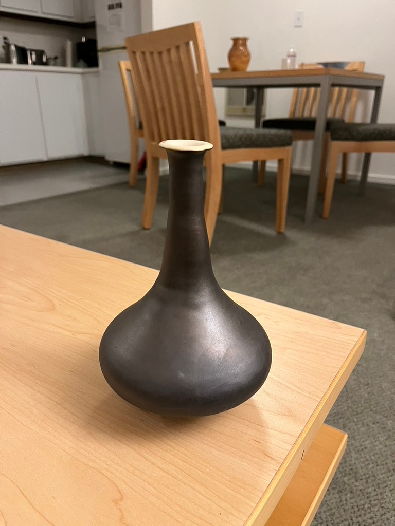 A bottom-heavy vase.