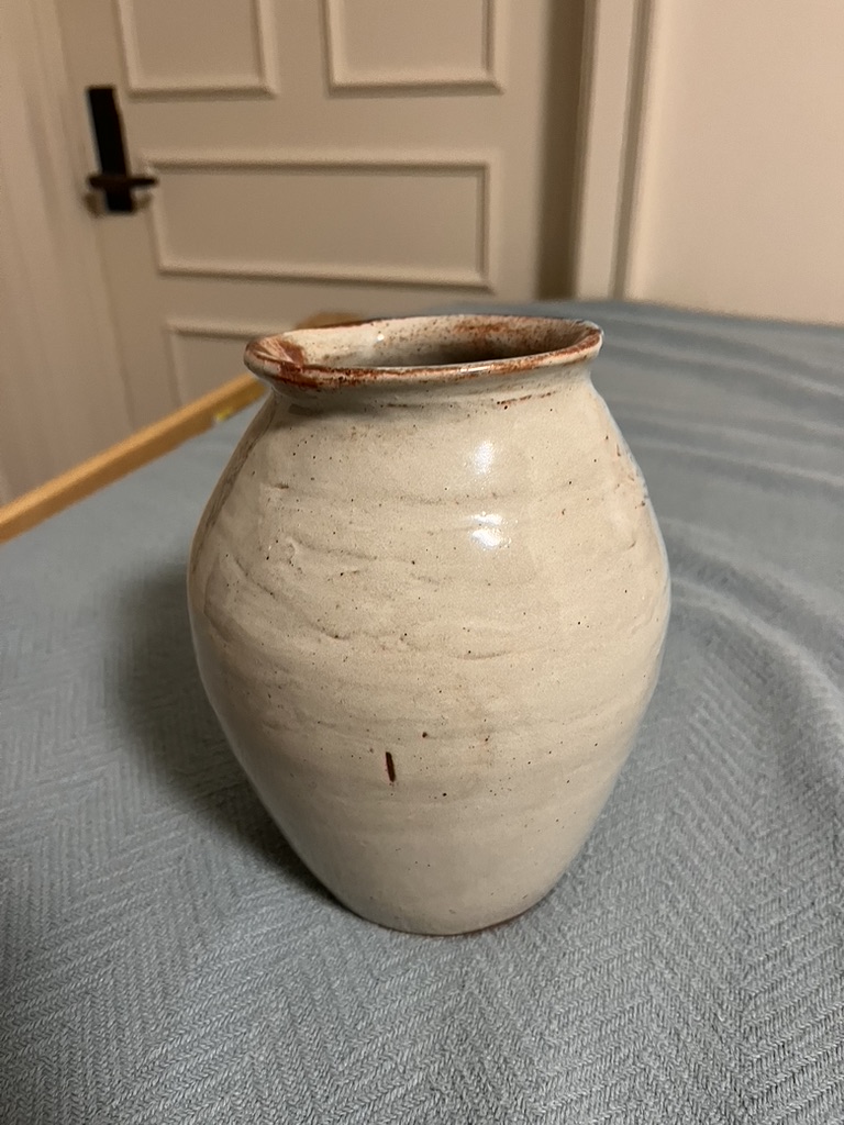 A white vase.