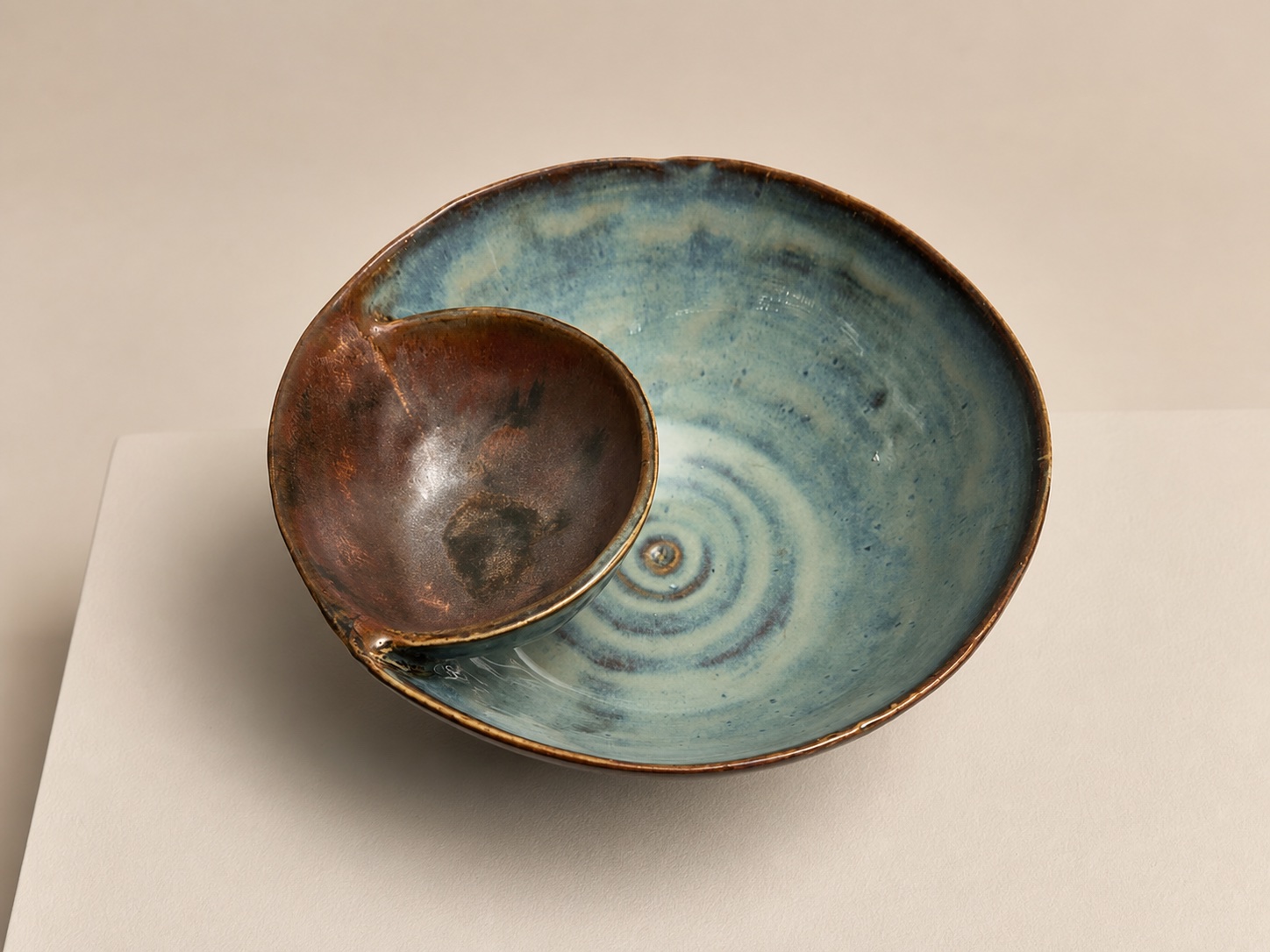 A ceramic chips and salsa bowl.