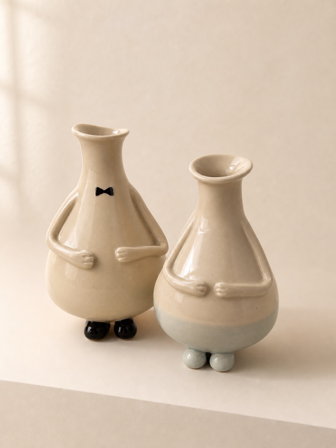 A sculptural ceramic vessel.