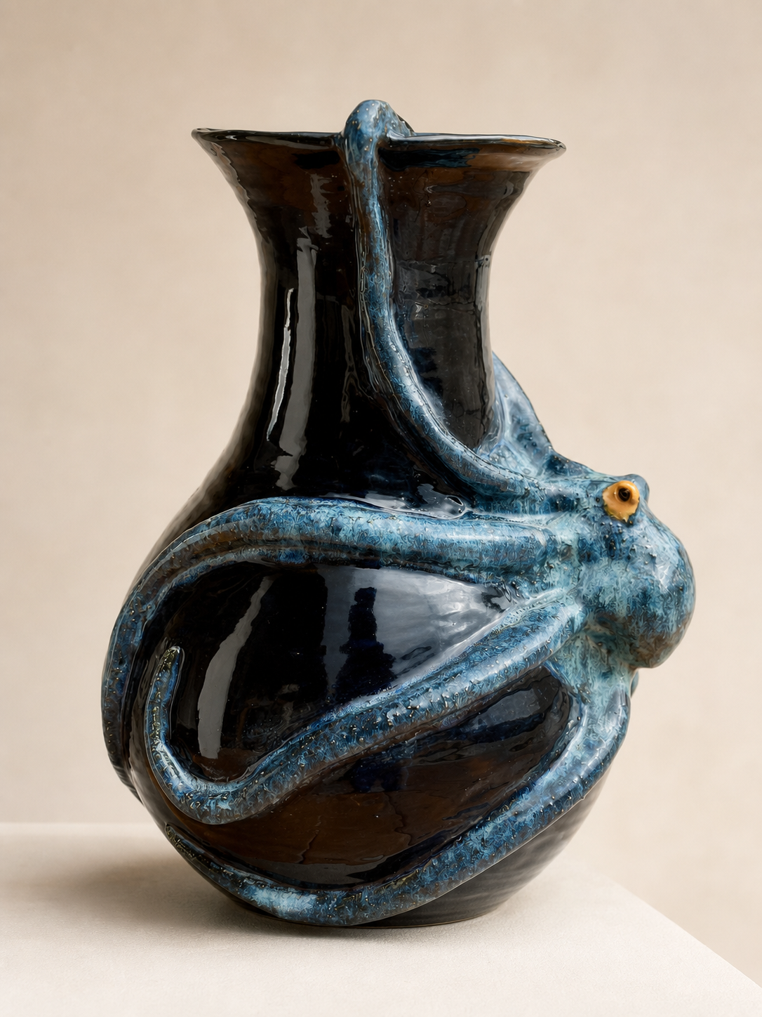 A ceramic octopus vessel made by Pranav Parakh.