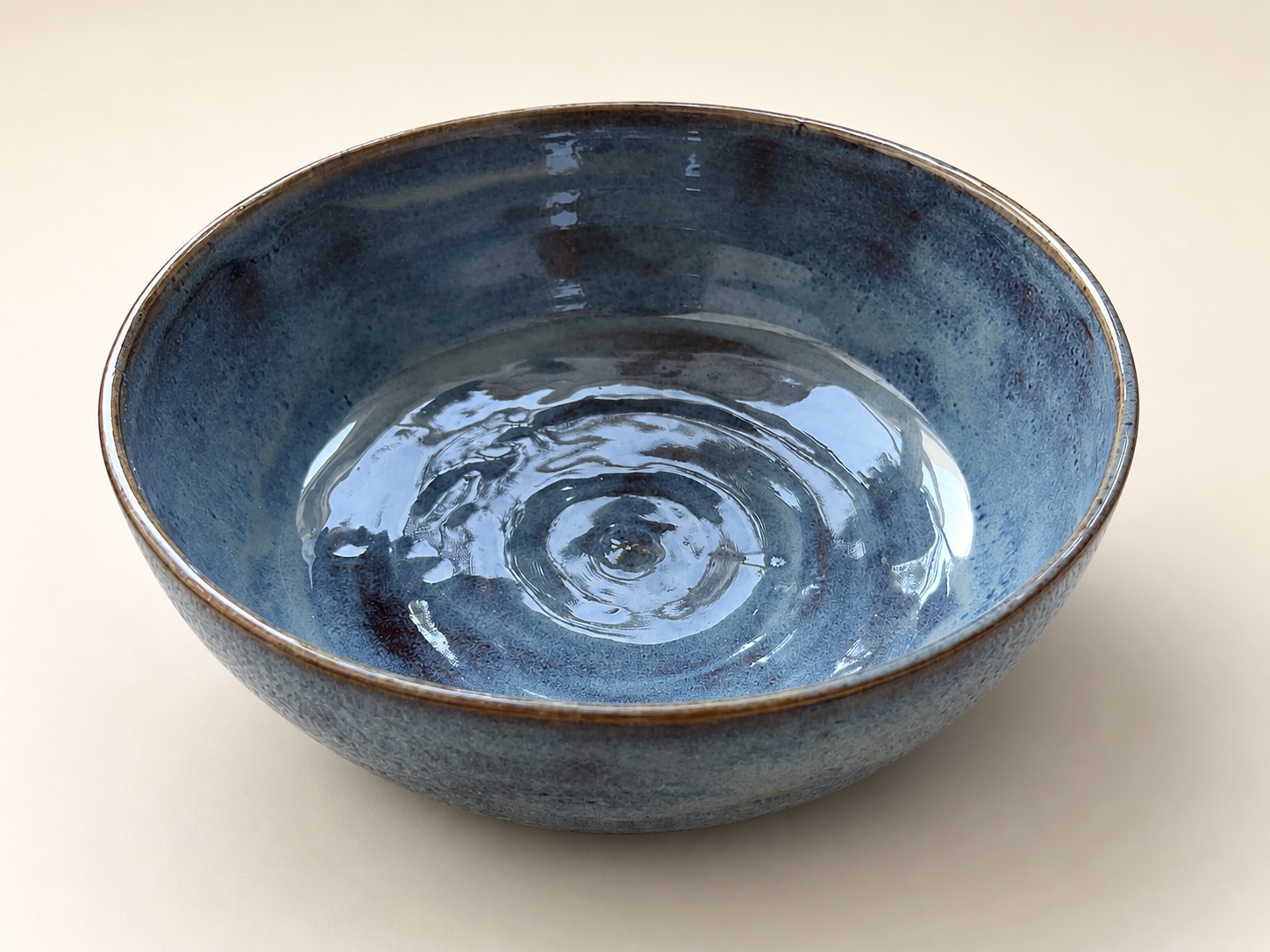 A blue-gray ceramic bowl.
