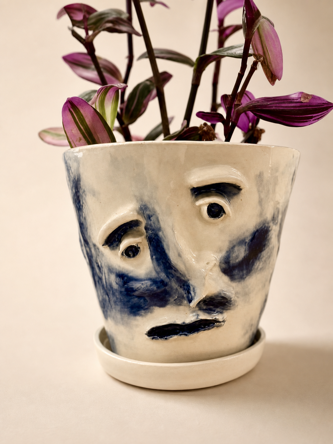 A pot with a face.